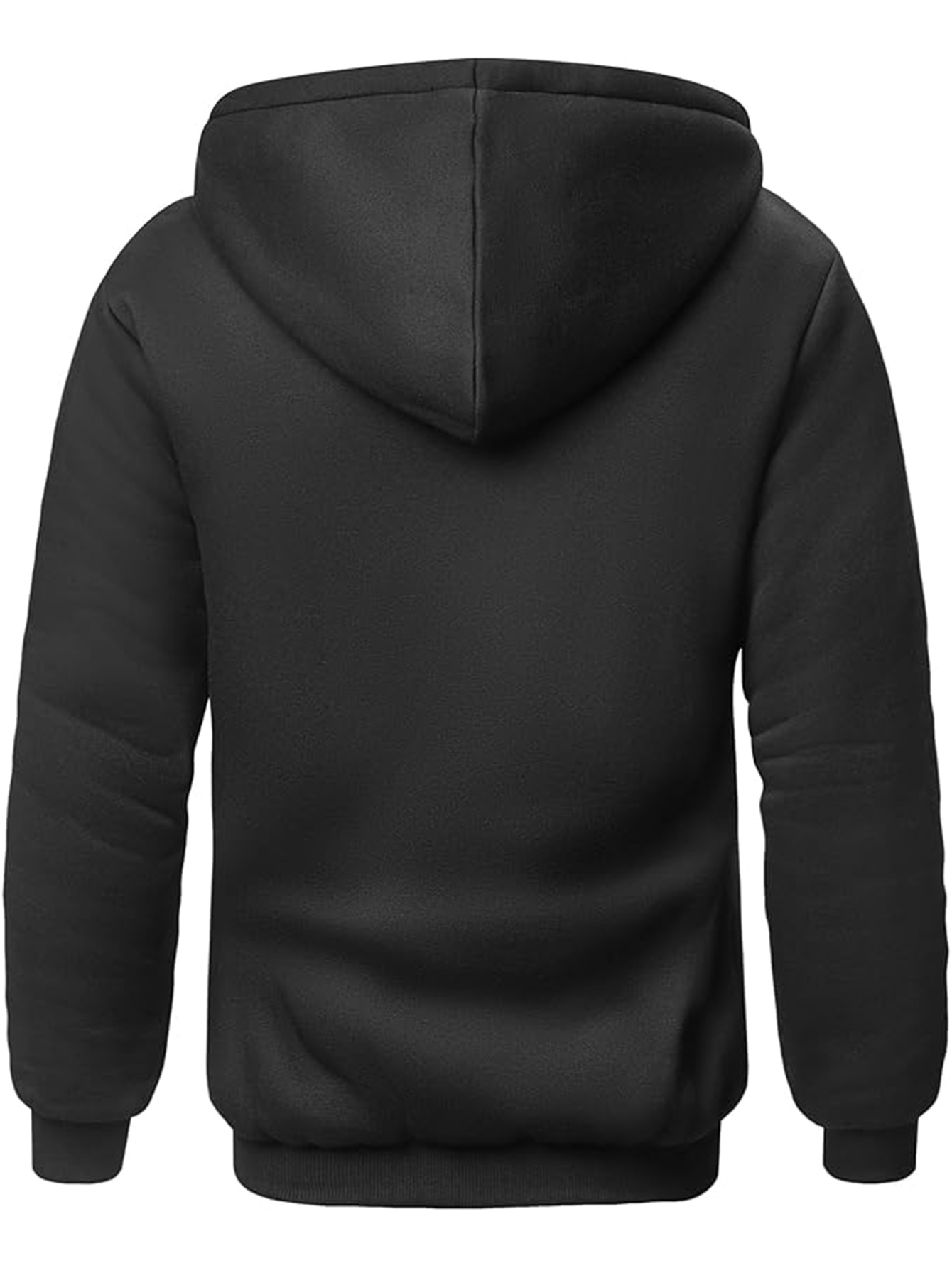 winter mens fleece hoodies full zip up coat hooed sweatshirt warm coats kangaroo pockets details 2