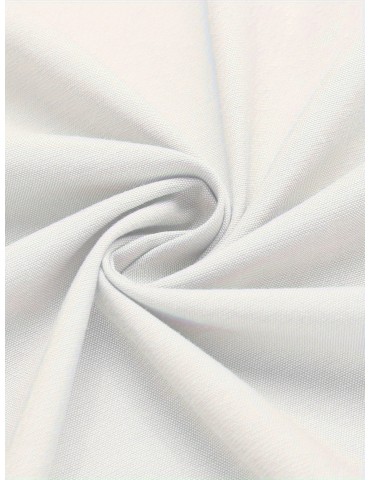 Men'S Plus Size Cotton Oxford Casual Shirts - Long Sleeve, Regular Fit, Non-Stretch, Solid Color, with Button Details and Pocket, for Work Style, Spring/Fall